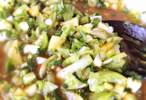 chunky green tomato salsa