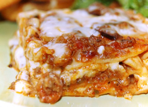 turkey sausage mushroom lasagna