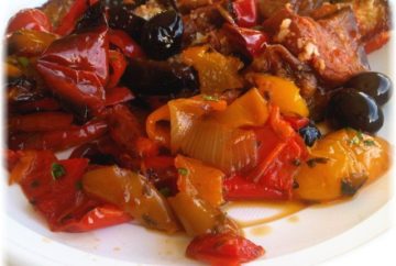 roasted peppers olives