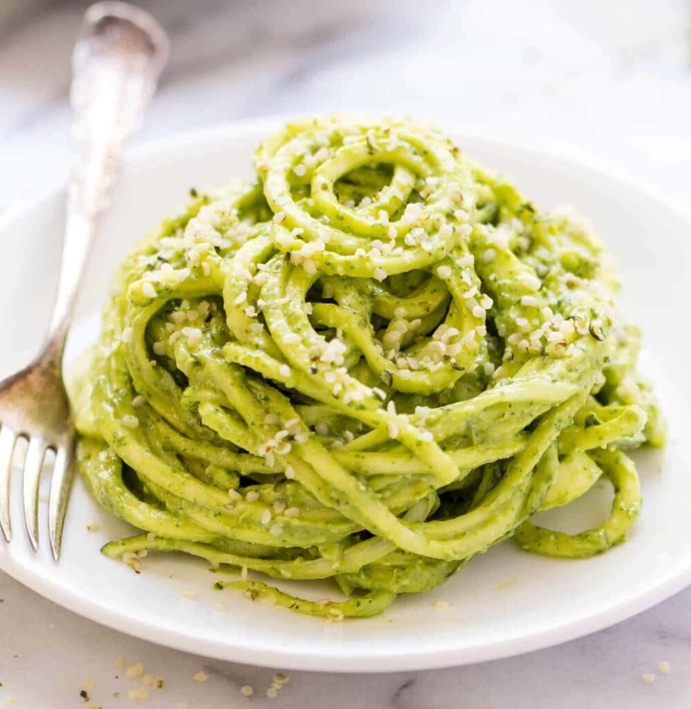 bavette pasta with pesto alla genovese