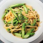 bavette pasta with asparagus and peas