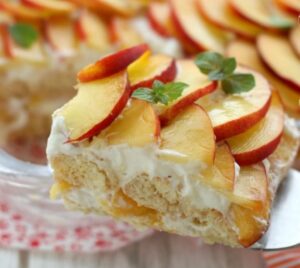fresh nectarine tiramisu