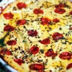 savory baked ricotta with cherry tomatoes