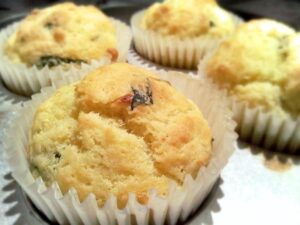 asparagus and three cheese muffin