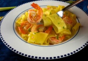 pappardelle with shrimp and lemongrass